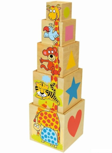 Pyramida - Věž z 5 kostek, Zvířátka (Bino)