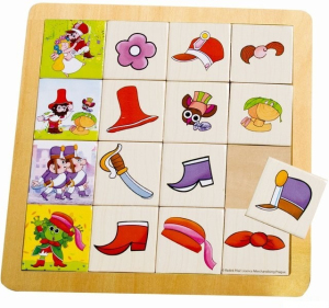 Puzzle výukové - Co kam patří, Rumcajs, 16ks (Bino)