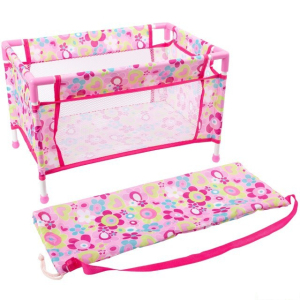 Postýlka pro panenky - Cestovní růžová (Small foot)