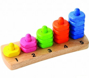 Skládačka - Navlékací duhové kroužky, počítání (Voila)