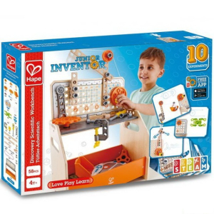 Stavebnice montážní - Vědcův ponk střední, 58 dílků (Hape)
