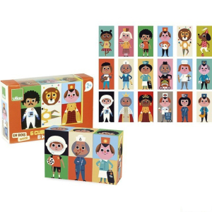 Kostky obrázkové 6ks - Zábavné postavičky (Vilac)