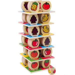 Motorická hra - Dřevěná ovocná věž (Small foot)