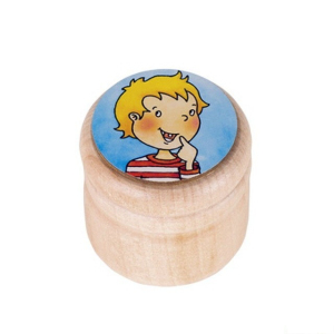 Dřevěná krabička na první zoubky - Kluk modrá (Goki)