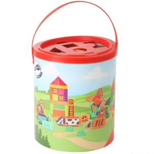 Kostky - Barevné v kyblíku, Vhazovačka, Farma, 80ks (Small foot)