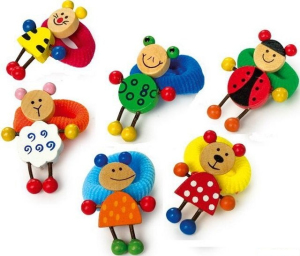 Dřevěná bižuterie - Vlasové gumičky, Zvířátka sada A, 6ks (Legler)