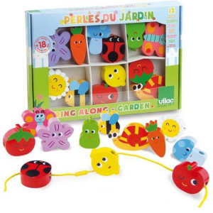 Navlékání tvarů - Provlékání na louce (Vilac)