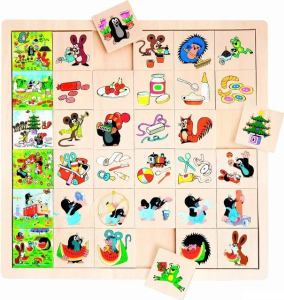 Puzzle výukové - Co kam patří, Krtek, 36ks (Bino)