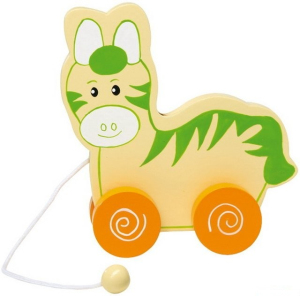 Tahací hračka - Oslík s oranžovými koly (Legler)