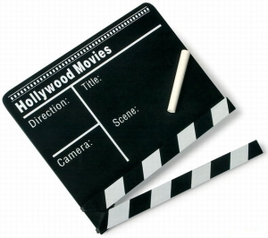 Filmová klapka dřevěná, černá (Legler)