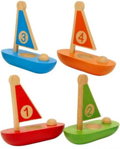 Drobné hračky - Plachetnice s čísly, 4ks (Legler)