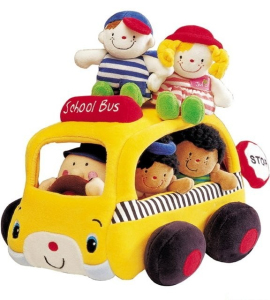 K’s Kids - Školní autobus s 5 prstovými maňásky
