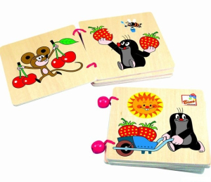 První knížka - Krtek, 4 dřevěné listy (Bino)