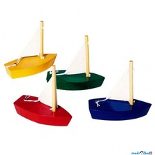 Loďka dřevěná - Mini plachetnice, 4ks (Goki)