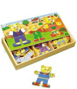 Puzzle oblékání - Šatní skříň 3 medvědi, 54ks (Woto)