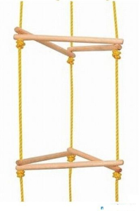 Provazový žebřík - Věž, trojúhelníkové příčky (Woody)