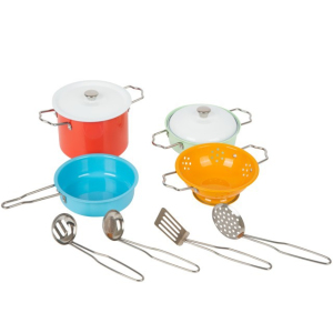 Kuchyň - Dětské nádobí set, Plechové barevné, 10ks (Small foot)