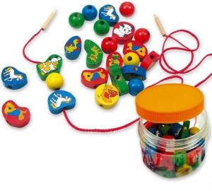 Navlékací perle - Korálky s obrázky zvířat, 40ks dóza (Woto)