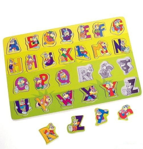 Puzzle výukové - Abeceda na desce se zajíčkem