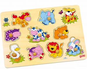 Puzzle vkládací - Roztomilá mláďata, 10ks (Goki)