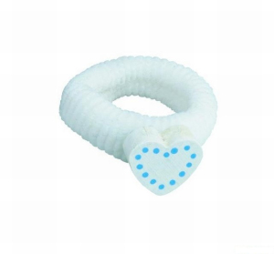 Dřevěná bižuterie - Vlasová gumička, Srdce bílé (Detoa)