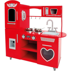 Kuchyňka dětská - Dřevěná, Červená (Bino)