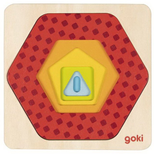 Puzzle vícevrstvé - Geometrické tvary menší, 5 vrstev (Goki)