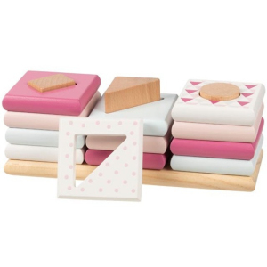 Skládačka - Nasazování na tyč, Tvary Lifestyle růžová (Goki)