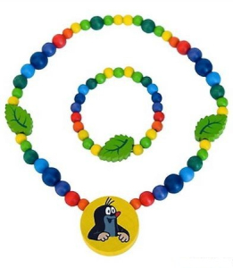 Dřevěná bižuterie - Sada, Krtek duhový (Detoa)