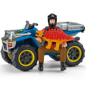 Schleich - Dinosaurus set, Útěk před Velociraptorem na čtyřkolce