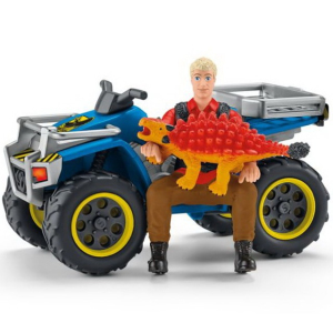 Schleich - Dinosaurus set, Útěk před Velociraptorem na čtyřkolce