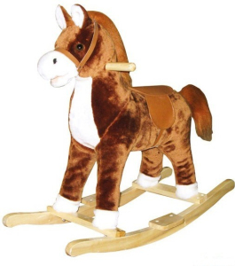 Houpadlo - Houpací kůň plyšový hnědý - střední, (Bino)