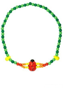 Dřevěná bižuterie - Náhrdelník, Provlečená beruška (Detoa)