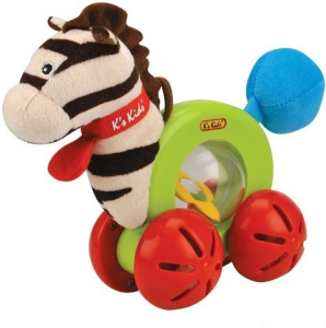 K’s Kids - Zebra na kolečkách s chrastícím tělem