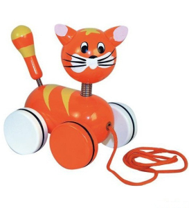 Tahací hračka - Kočička na kolečkách (Woody)