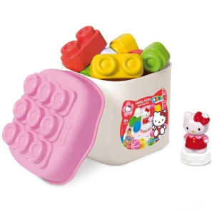 Clementoni - Clemmy, Kostky v kyblíku Hello Kitty, 16 ks