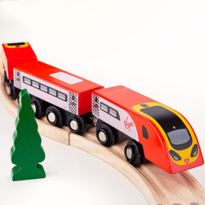 Vláčkodráha vláčky - Vlak Virgin Pendolino + 2 koleje (Bigjigs)