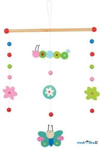 Kolotoč závěsný dřevěný - Červík s motýlem (Legler)