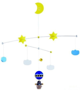 Kolotoč závěsný dřevěný - Krtek v balónu (Detoa)