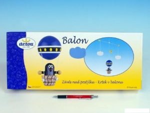 Kolotoč závěsný dřevěný - Krtek v balónu (Detoa)