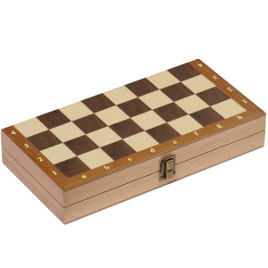 Šachy - Dřevěné 30x30 cm, Skládací box (Goki)
