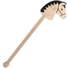 Koňská hlava na tyči - Dřevěný koník přírodní (Goki)
