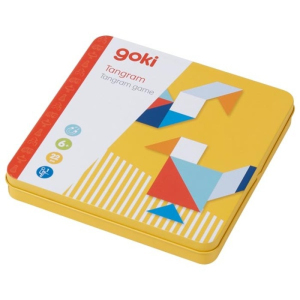 Hlavolam - Tangram magnetický v plechové krabičce (Goki)