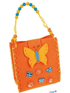 Kabelka filcová - Oranžová s motýlem "Butterfly" (Legler)