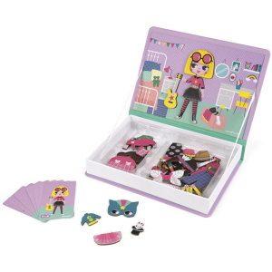 Puzzle magnetické - Kniha, Oblékání dívky (Janod)