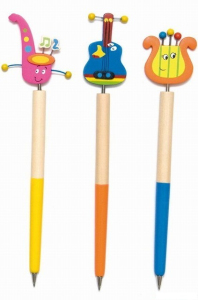 Psací potřeby - Propisky hudba, Sada B (harfa atd.), 3ks