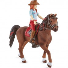 Schleich - Kůň s jezdcem, Zrzka Hannah s pohyblivými klouby