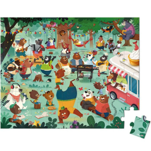 Puzzle v kufříku - Medvědí rodinka, 54 dílků (Janod)