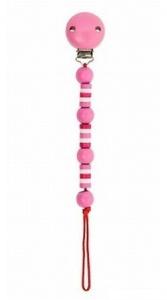 Klip na dudlík - Korálky růžový klips (Detoa)