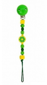 Klip na dudlík - Korálky zelený klips (Detoa)